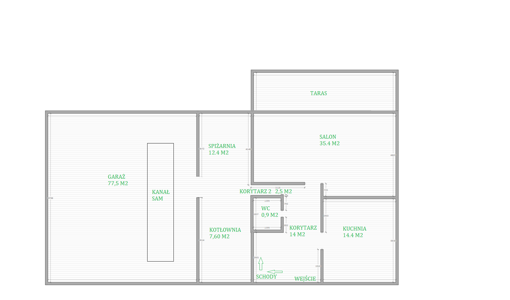 Plan domu – rzut 1